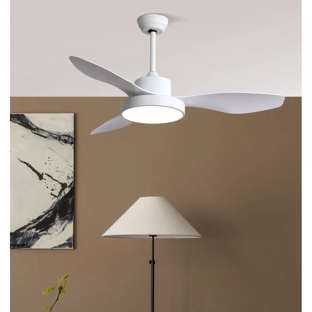 Nº2 Ventilador Dc Hayate 48w 4080lm Blanco 3 Asp 39/54x120x120cm 3000-4000-6000k C/remoto, Memoria Y Temporizador