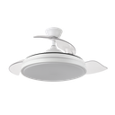Ventilador Dc Escorpion 59w Blanco 3aspas desplegables 107d 6980lm 3000-4000-6000k Remoto+ Temporizador+ Memoria 