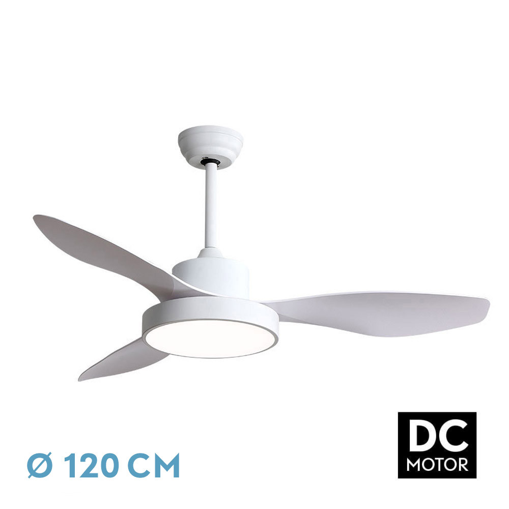 Nº2 Ventilador Dc Hayate 48w 4080lm Blanco 3 Asp 39/54x120x120cm 3000-4000-6000k C/remoto, Memoria Y Temporizador